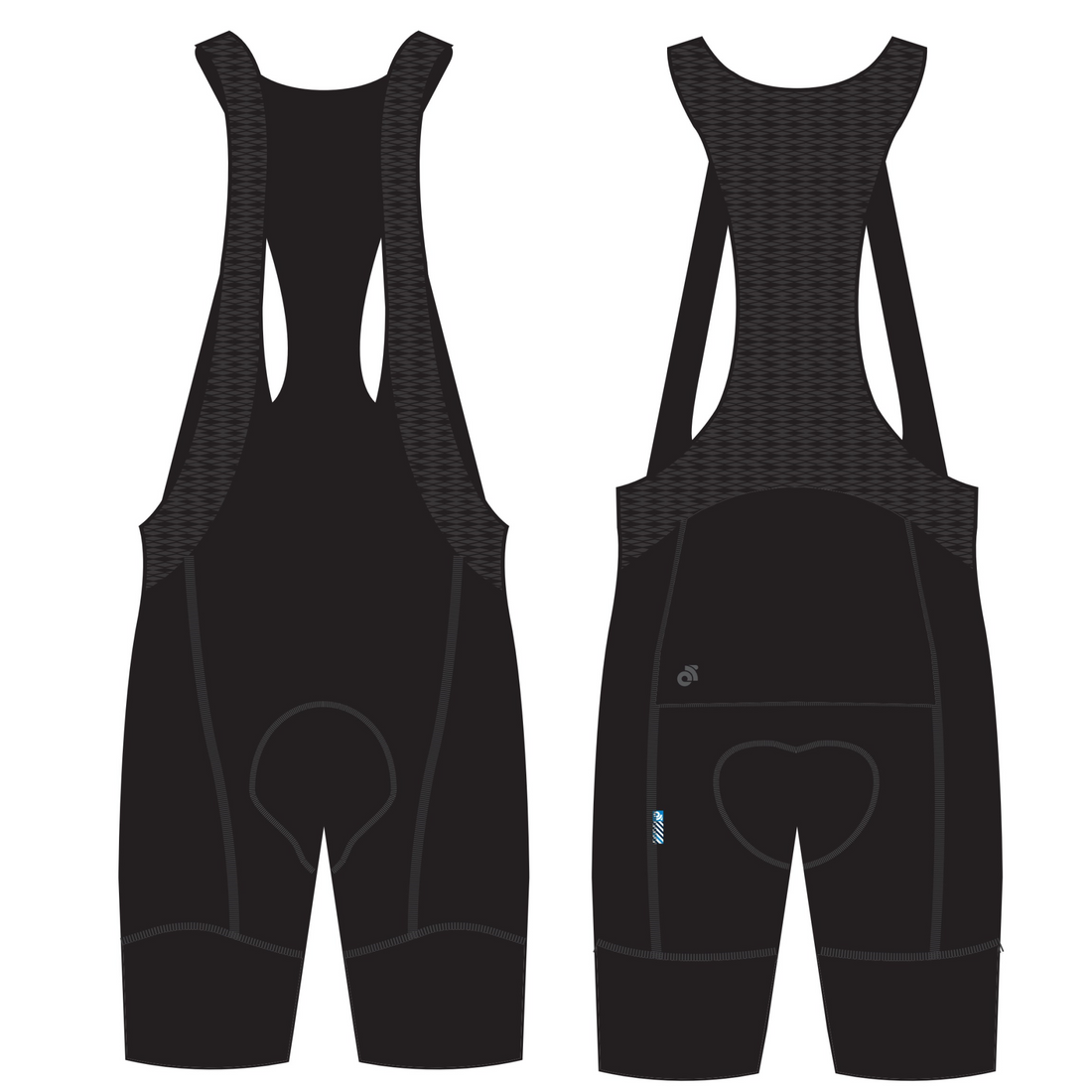 PERFORMANCE Premium Pre Dyed Bib Short - All Black (Non Club Design)