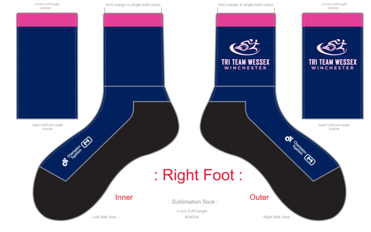 Sublimated Sock 4 Inch Cuff