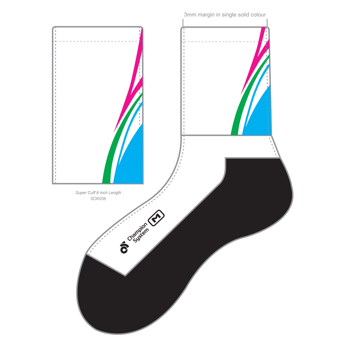 Sublimated Sock 6 Inch