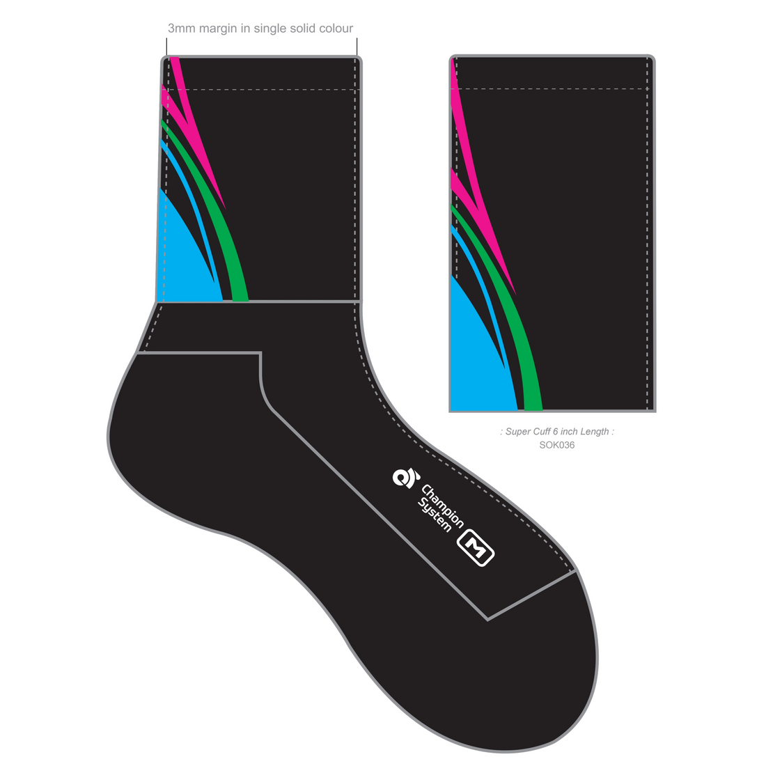 Sublimated Sock 6 Inch